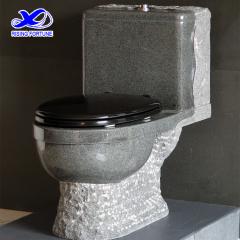 toilettes en granit gris foncé