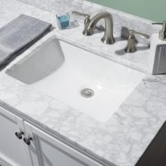 plan vasque en marbre blanc de carrare
