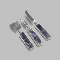 ensemble de couteaux à fromage en cristal

