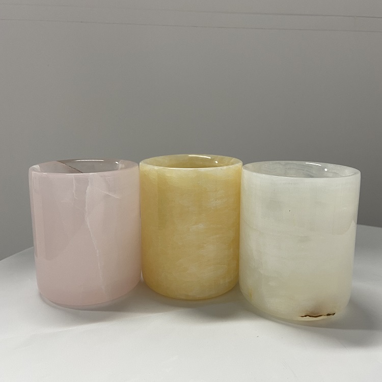 vases à bougies en onyx