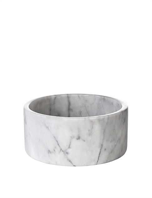 carrara white marble pet bowl