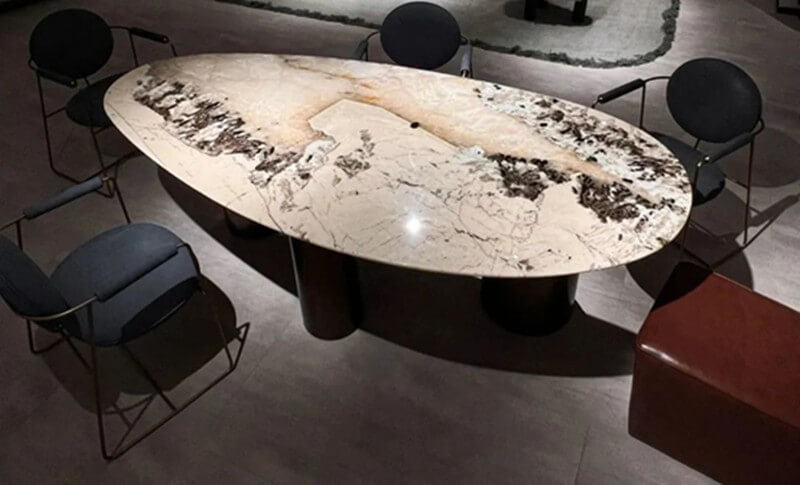 table à manger de luxe en marbre