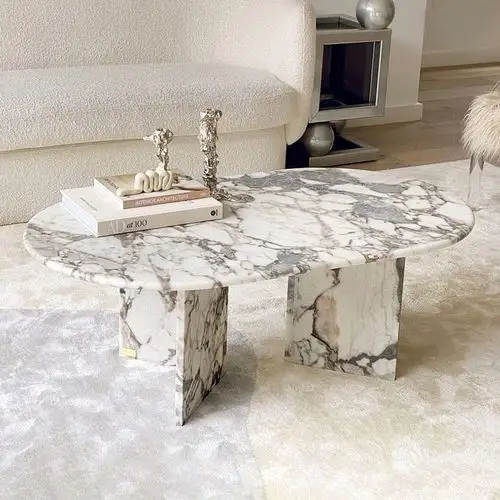 table basse en marbre calacatta alto