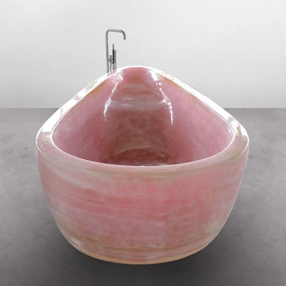 Baignoire en quartz rose 100% naturel