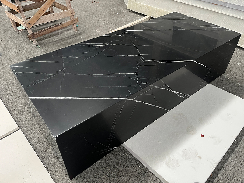 Marble and black coffee table