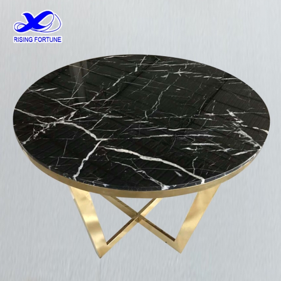 table basse ronde en marbre avec pied en métal