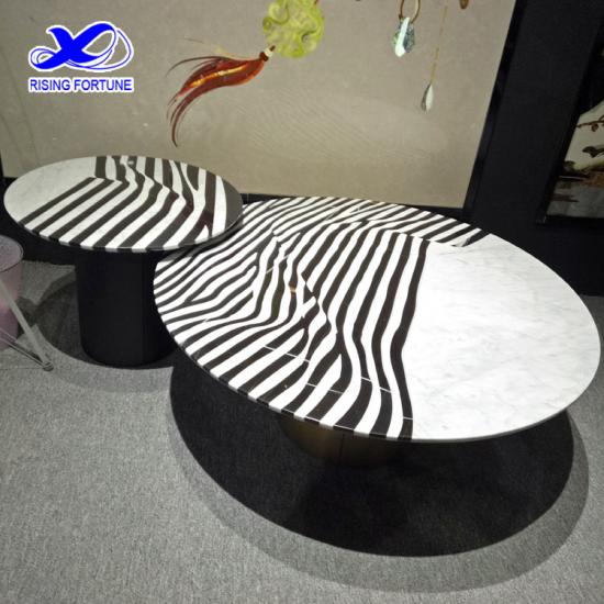 plateau de table rond en marbre moderne