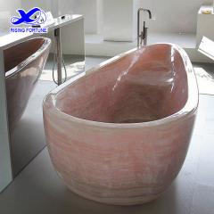 Customized luxury natural jade pink onyx bathtub price