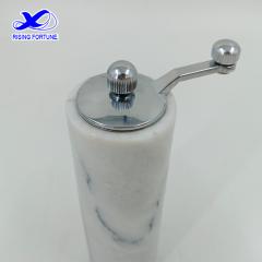 French kitchen white marble salt and pepper grinder set