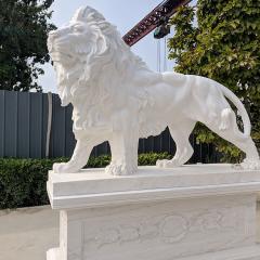 statues de lion en marbre
