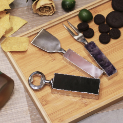 Healing Gemstone Natural Crystal Cheese Knives Set 4 Pieces