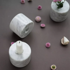 Handmade White Marble Europe Style Nordic Candle Stick Holder