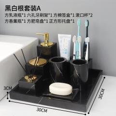 Marble Bathroom Set Lotion Dispenser Soap Dish Tumbler Bathroom Accessories Set