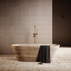 Cheap Hand Carved Engineered Natural Travertine Bath Tub