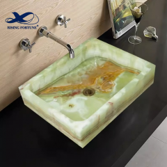 Onyx Special Veins Hotel Apartment Bathroom Decorative Outside Marble Farm Yard Vanity Decorative Basin Washing Sink