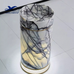 RF Hot Sale Various Free Standing Natural Marble Pedestal Basin Washing Sinks For Bathroom