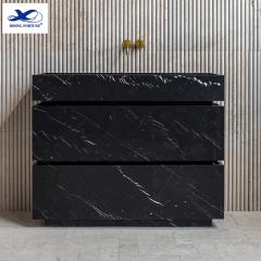 RF Luxury Home Glossy Bathroom Sink Container Marble Rectangular Bathroom Natural Marble Vanity Basin With Drawers For Washing