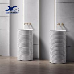 RF bath room marble unique pedestal sinks free standing wash basin for construction industries