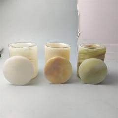 Wholesale  Logo Customized Natural Onyx Marble Candle Jar