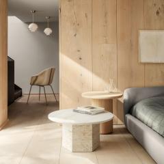 silver travertine coffee table