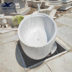 Natural Carrara White Marble Solid Bathtub