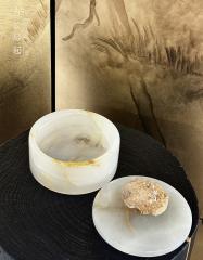 RF-Decorative Onyx Canister, Stone Container Jar with Lid