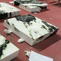 Green rectangle marble coffee table