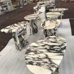 RF-Calacatta Viola Marble Rectangular Prism Block Design Coffee Table