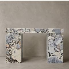 RF-Premium Elephant White Marble Stone Console Table