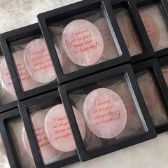 RF-Personalized Rose Quartz Love of Stone – Engraved Crystal for Calm, Spiritual Pocket Hug Gem