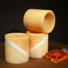 Pots à bougie parfumée en onyx bleu en gros